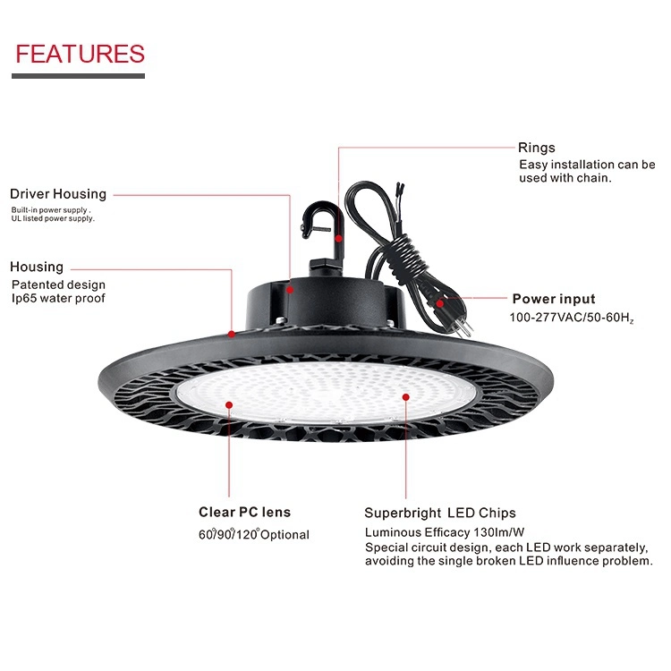 2021 Type 240W LED UFO High Bay Lights Industrial Light with PC Lens